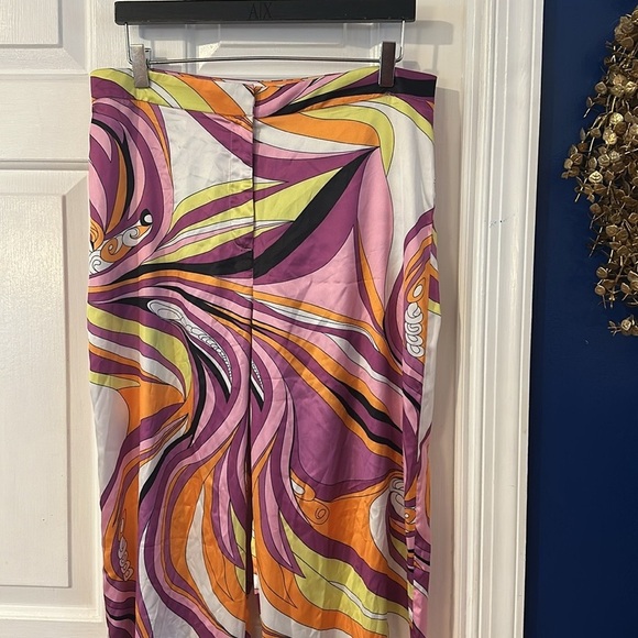 NWOT Women’s Princess Polly Pink Retro Print Polyester Wide Leg Pants Size 10 - Picture 4 of 7